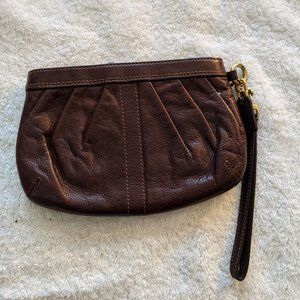 Coach Brown Leather Wristlet